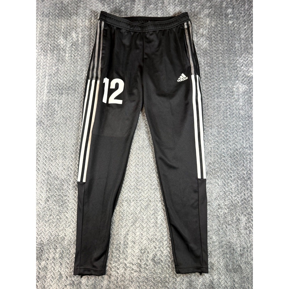Adidas Primegreen Track Pants Mens S Black 3 Stripes Ankle Zip Training Slim Fit
